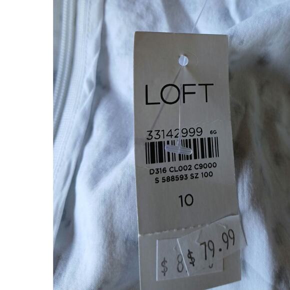 Nwt Loft faux wrap ruffle‎ sleeve dress cotton size 10 - Picture 7 of 7